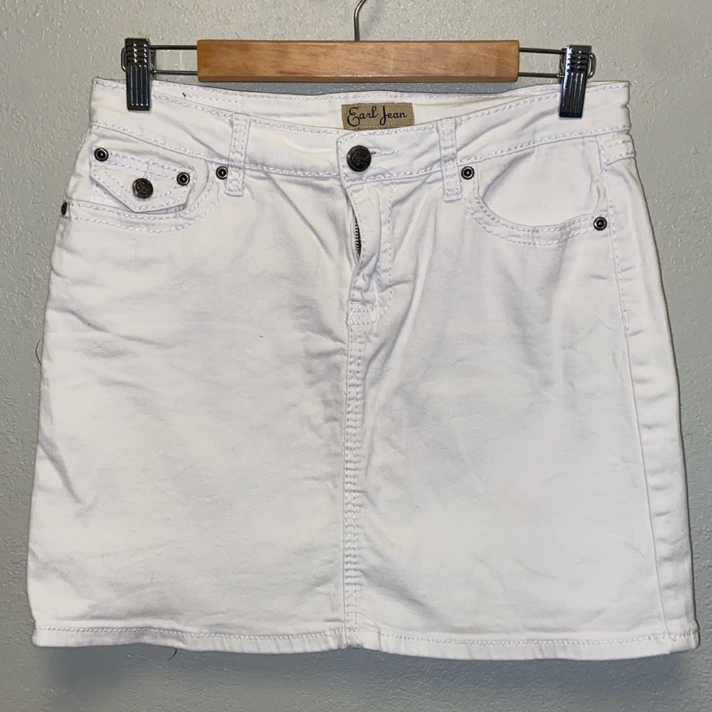 Earl Jeans White Denim Five Pocket Casual Mini Skirt 3444
